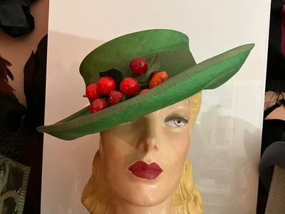 Green Straw Vintage Hats for Women for sale | eBay display picture 1