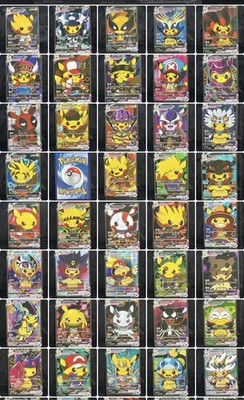 10x ZUFÄLLIG - Pikachu Vcos Fan Art Cosplay Holo Mega Custom Evolutions Karten #151