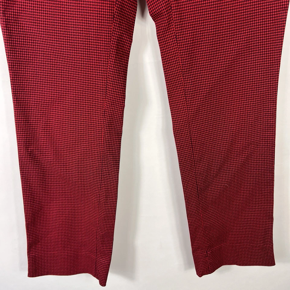 Pantalones para mujer The Limited talla 2 tobillo recto elástico exacto pata de gallo rojo Foto 3 de 4