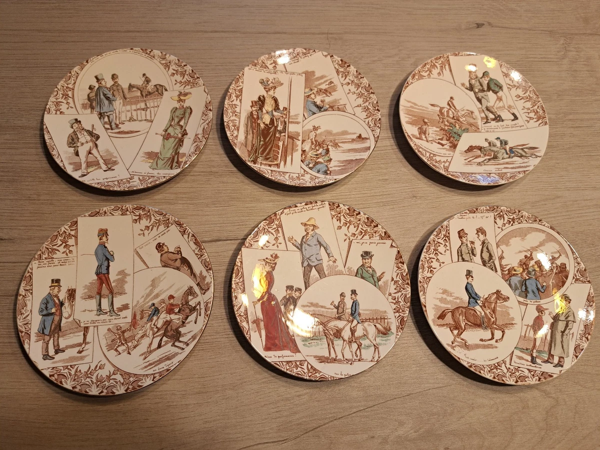 4 assiettes parlantes Digoin Sarreguemines - Arts de la table