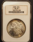 1883  *P* MORGAN SILVER  $1 DOLLAR  NGC MS64**FATTY HOLDER **FREE SHIPPING G1663