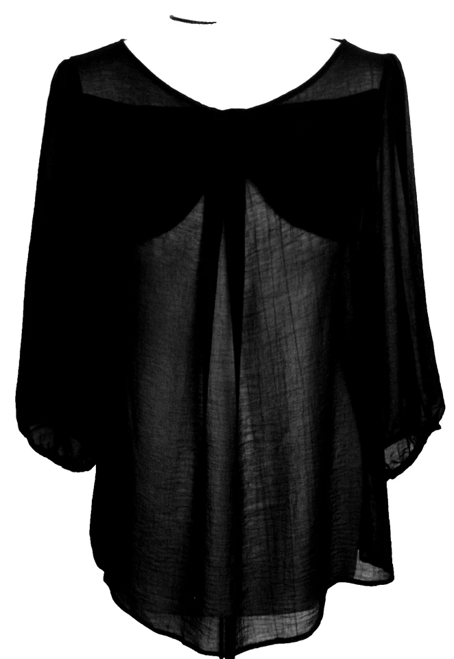 NEW QUALITY TOMMY & KATE 🌸BLACK CHIFFON BOW OCCASION TOP 🌸 SIZE 16 #JC158931 - Image 2 of 4