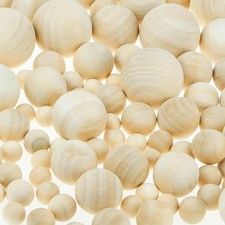 142 Pieces Round Wood Balls Unfinished Craft Wood Balls Small Wood Balls Round W