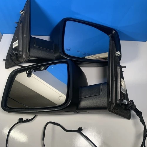 2013 - 2022 Ram 1500/2500  Side Mirrors Heated Textured Black OEM SET EUC