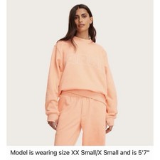 Women's Mockneck Pullover Sweatshirt Parke x Target Peach Orange S/M And Pants