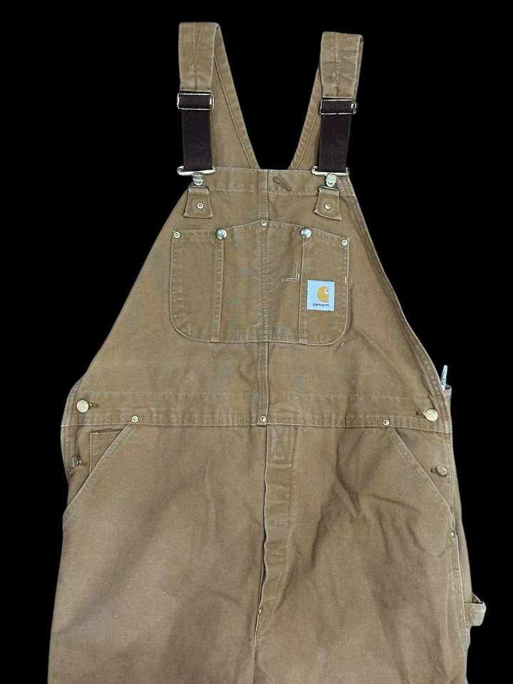 Mono con tirantes Carhartt marrón doble rodilla carpintero R01 BRN - talla 42x36 Foto 2 de 4