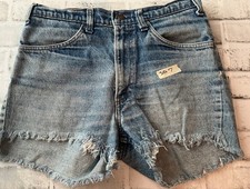 Levi  s Orange Tab Cutoff Distressed Denim Blue Shorts Girl  s Size 7 JR