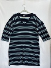 T by Talbots Women’s Sz XL Active UPF  50+ blue Stripe Shirt Dress Drop Shoulder