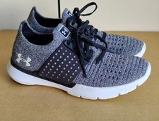 UNDER ARMOUR Knit Mesh Sock Trainers 4 Grey Breathable Running Shoes worn twice