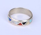 V. Hicks Navajo Sterling Silver 14K Gold Storyteller Ring Size 8 — photo 1
