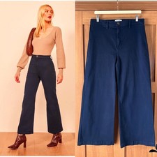 Reformation Jane Wide Leg High Rise Denim Pants Navy Blue Wash Women  s size 31