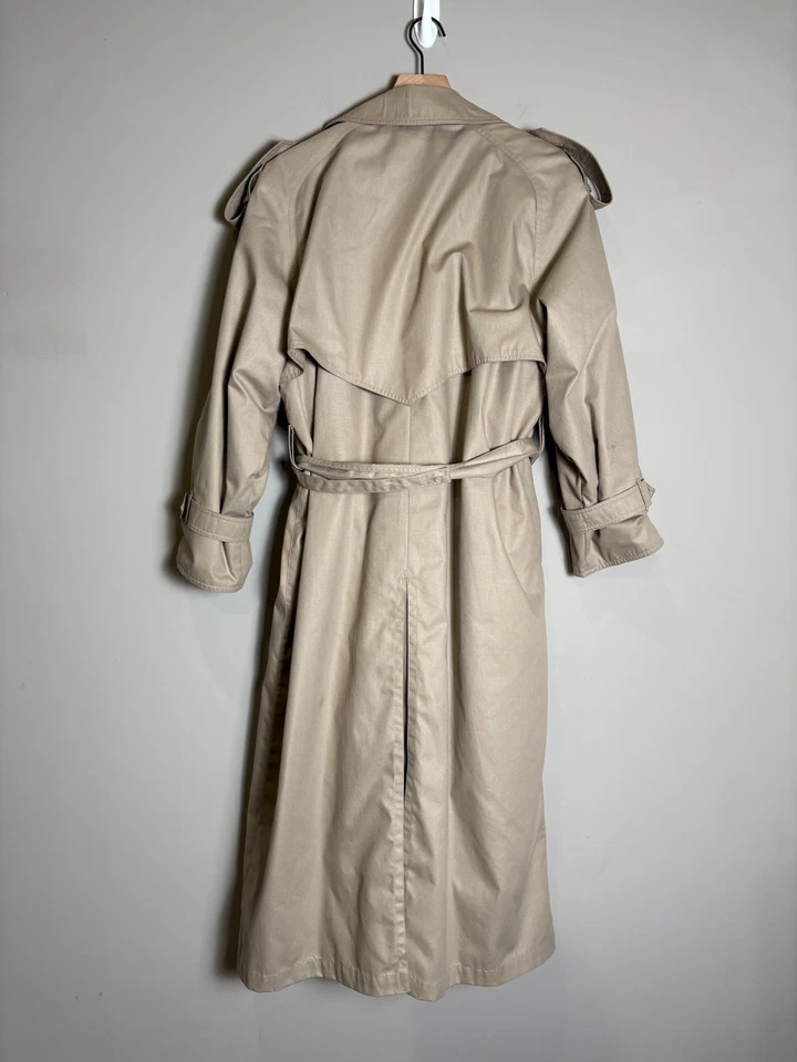 Винтажный Towne на London туман женщин желтовато-коричневый съемный вкладыш подпоясанный Тренч размер 8 - Изображение 2 из 4