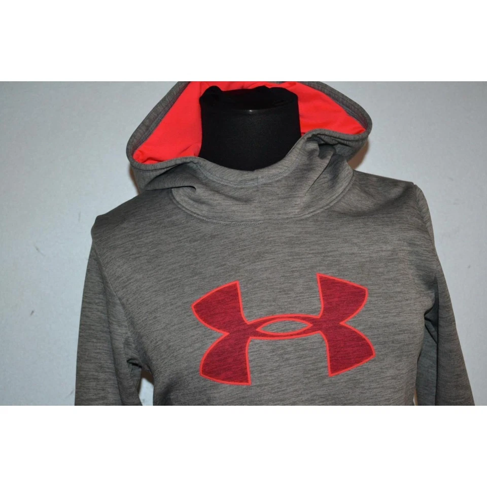 29620 Under Armour Hoodie Pullover Gray Polyester Size Medium Girls Youth - Image 4 of 4