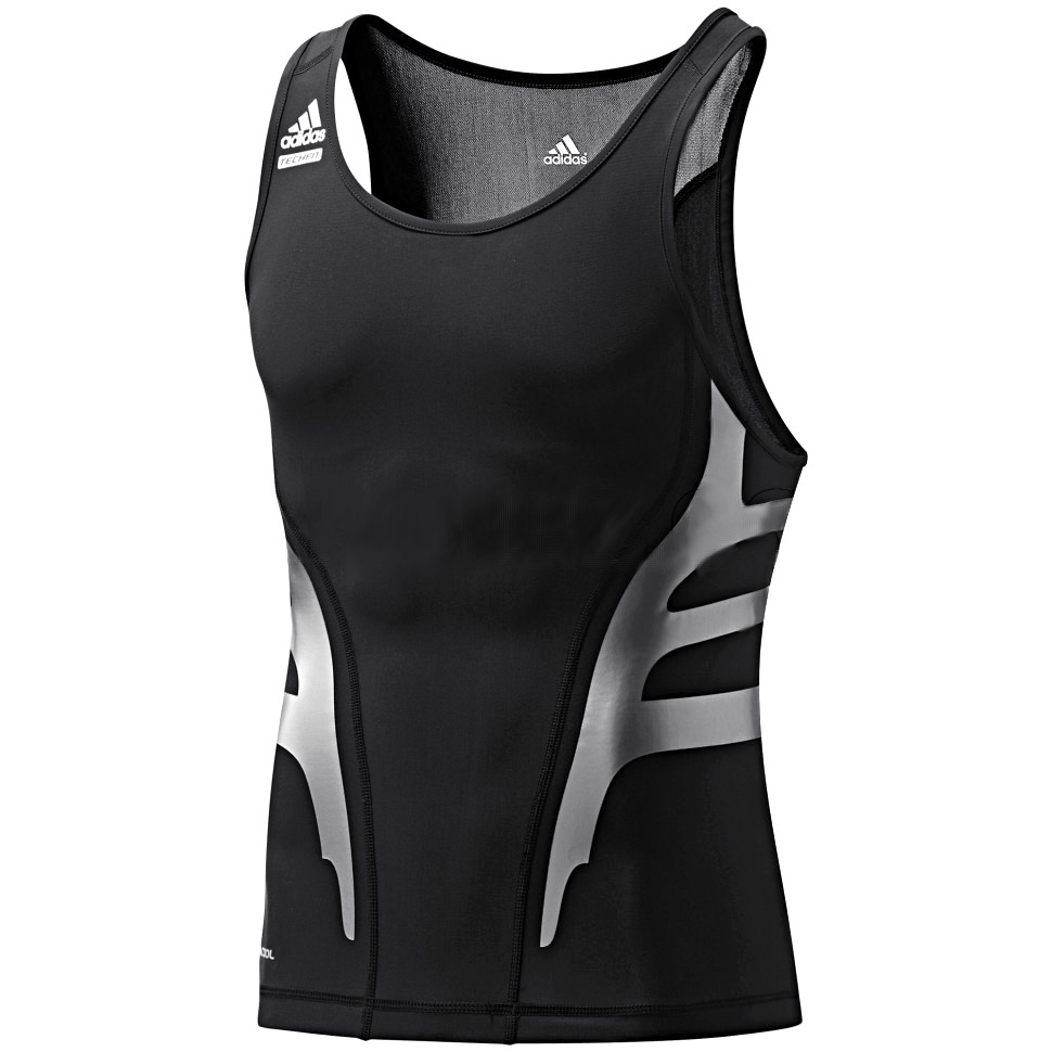 Adidas Techfit PowerWeb Herren Kompression Tank Top Muskel Shirt Singlet schwarz