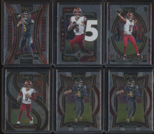 2024 Panini Select (LOT x6) JAYDEN DANIELS RC Rookie Turbo Numbers Future JA575