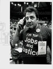 1983 Press Photo Union member Jean Pierre Crevier at Democratic State Convention
