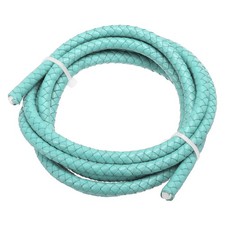 6mm Round Braided Leather Cord for Crafts Jewelry Making, Turquoise 1.1Yards