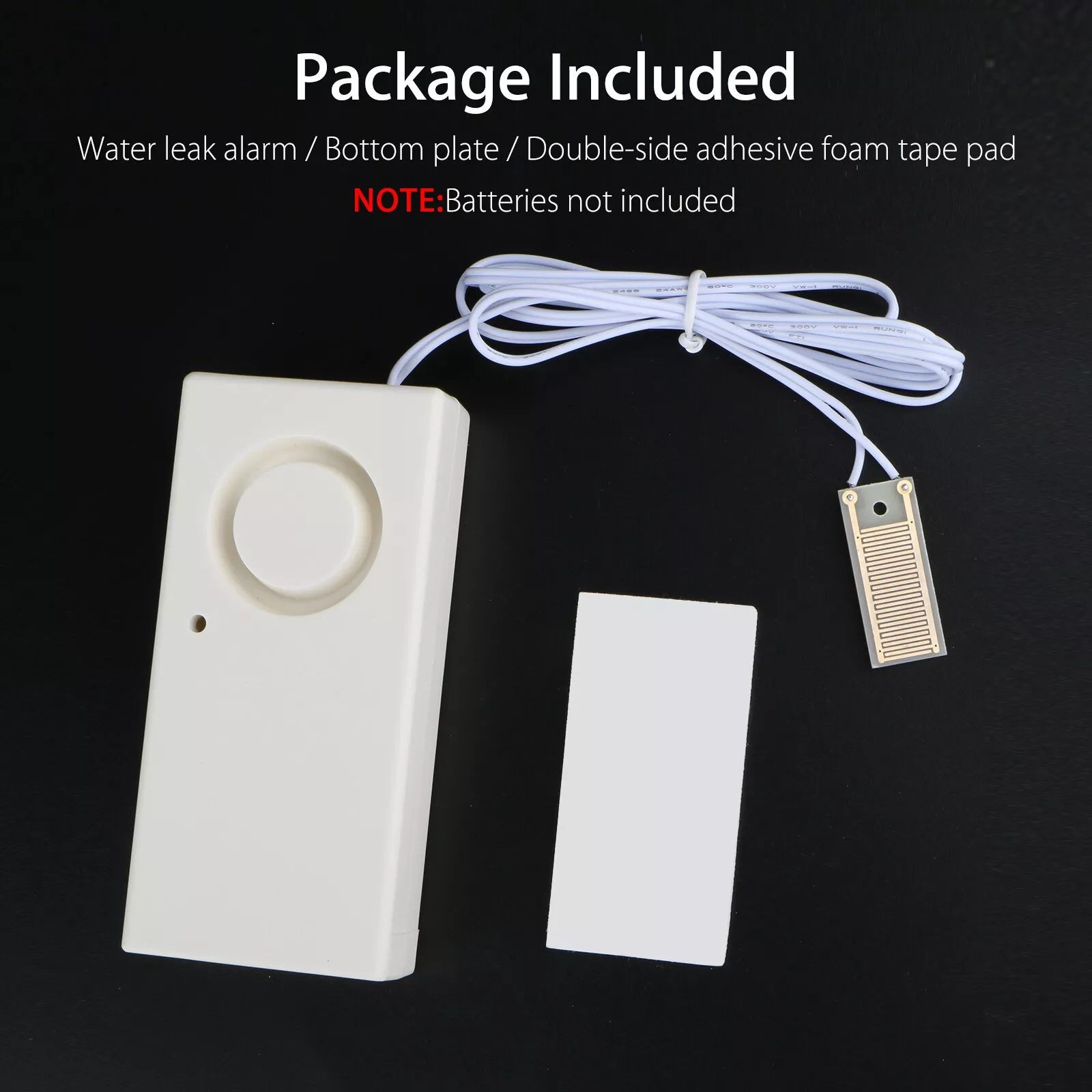 1Pc Home Water Leak Alarm Flood Level Overflow Detector Sensor Security Alert