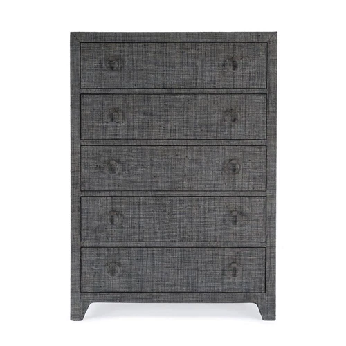 Butler Specialty Company Bar Harbor 5 Drawer Raffia Dresser - Charcoal Gray - Picture 3 of 10