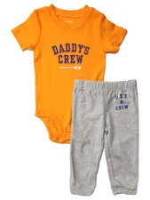 Carter's Infant Boys Orange  Gray Daddy's Crew 2 Piece Outfit Set 12m
