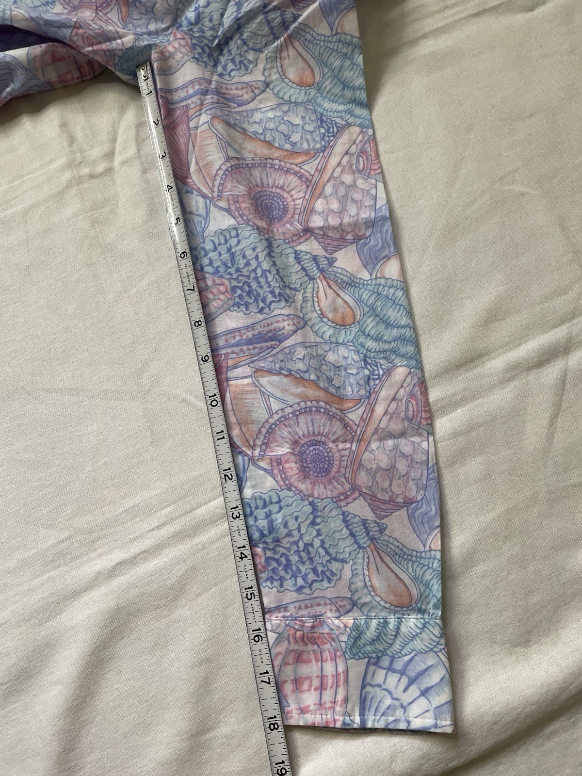 talbots seashell printed Button down Shirt collar… - image 9