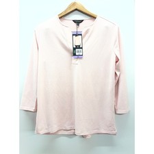Banana Republic Womens Pink Split Neck 3/4 Sleeve Crepe Blouse Top XS NWT