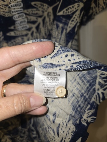 🏝Neu mit Etikett Herren Margaritaville Tropical Hawaii Kurzarm Hemd XL Seide & Leinen - Bild 6 von 11