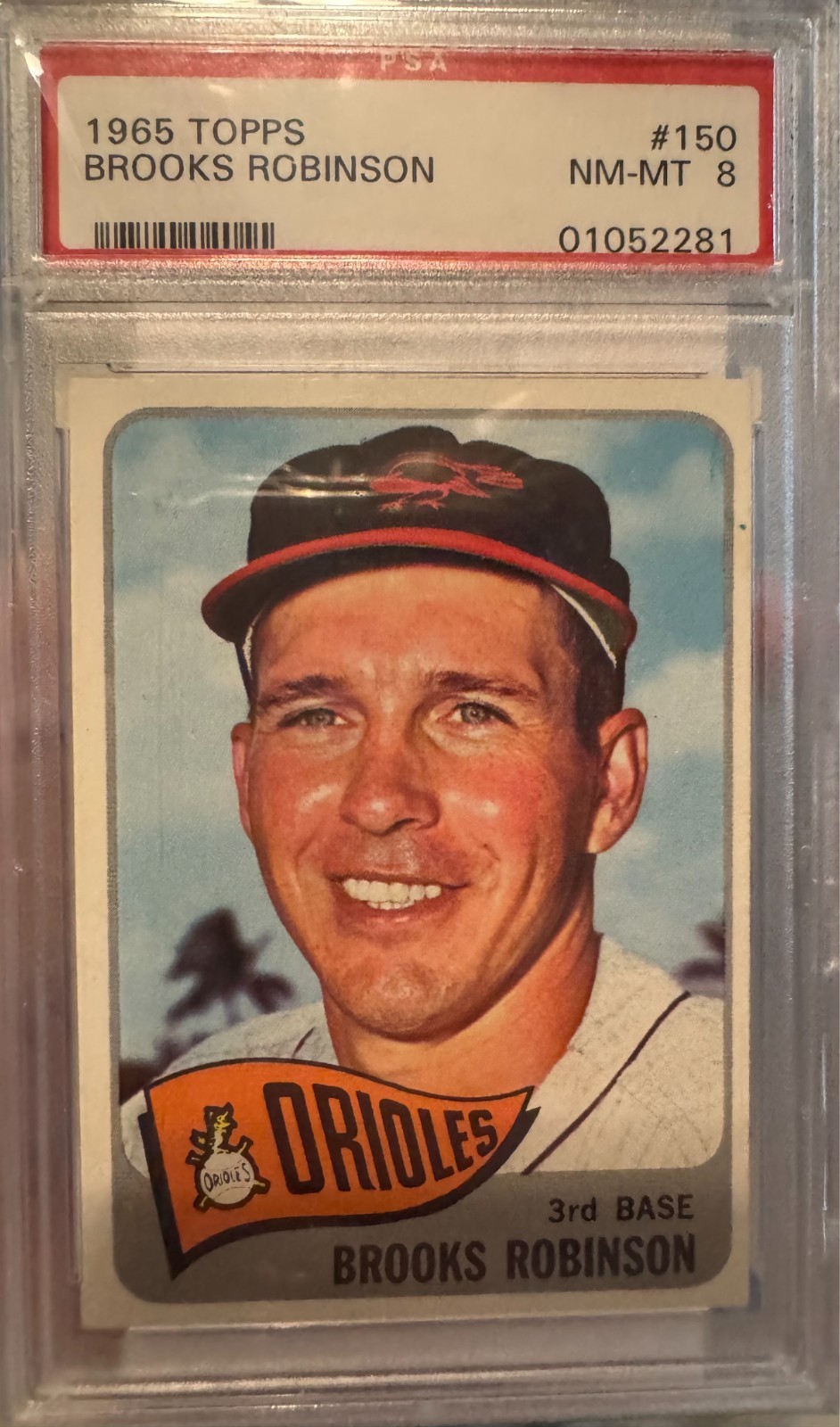 1965 TOPPS #150 BROOKS ROBINSON HOF BALTIMORE ORIOLES PSA 8 NM-MT