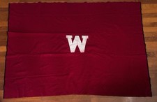 VTG Chippewa Mills Wool Stadium Blanket Cushion University of Wisconsin In Case
