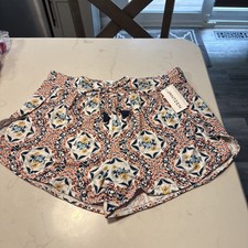 Jantzen Cover-Up Swim Over-Short Red And Blue Floral Size 10