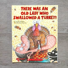 There Was an Old Lady Who Swallowed A Turkey Children's Fiction Paperback Book
