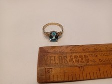18 carat gold hallmarked Blue Topaz and Diamond ring.