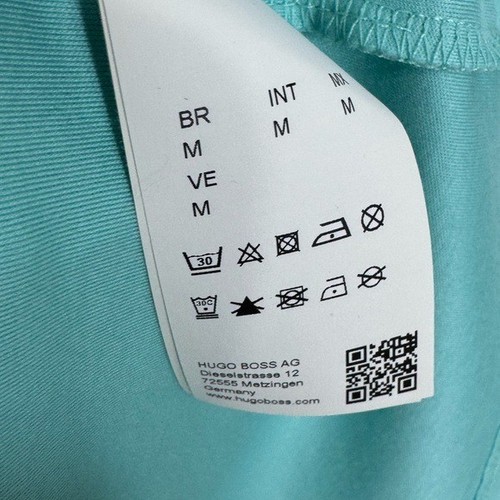 Hugo Boss Paule 1 Slim Fit Luxury Cotton Polo Shirt Blue Green Men’s Medium - Picture 3 of 5