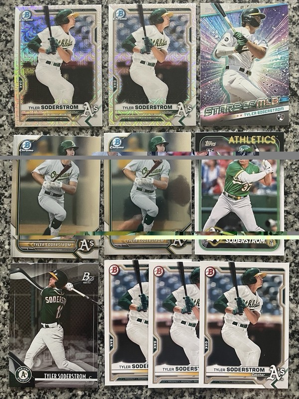TYLER SODERSTROM (11) Cards: MOJO (2), Insert, Chrome ++ *Athletics *More 4 Sale