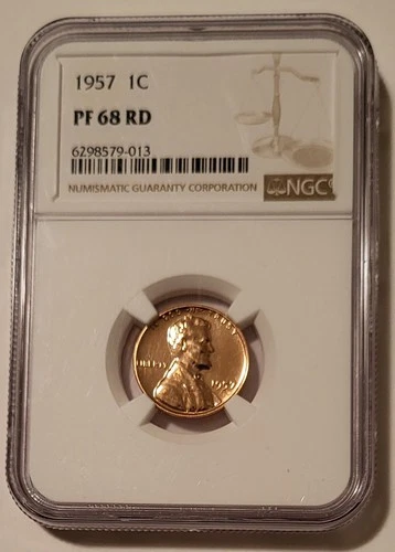 NGC 1957 Lincoln Wheat Cent Proof PF68 RED