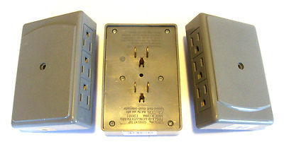 3 SIDE-ENTRY 6 WAY WALL OUTLET RECEPTICAL PLUG 26860 POWER STRIP CORD EXTENSION