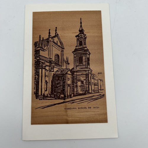 Lot of 10 Vintage Warsaw Poland Pyrography on Wood Blank Greeting Cards 4” x 6” - Picture 4 of 10