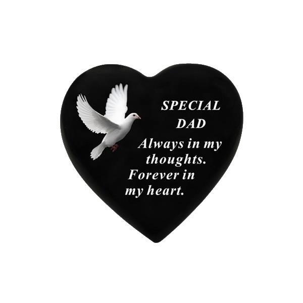 Graveside Plaque Memorial Special Dad Black Heart & Dove Remembrance Ornament