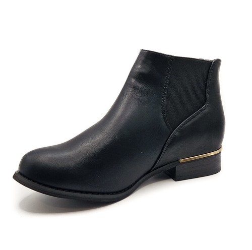 Womens Wide Fit Flat Black Suedette Pull On Elastic Chelsea Ankle Boots Size 3-8 - Picture 26 of 29