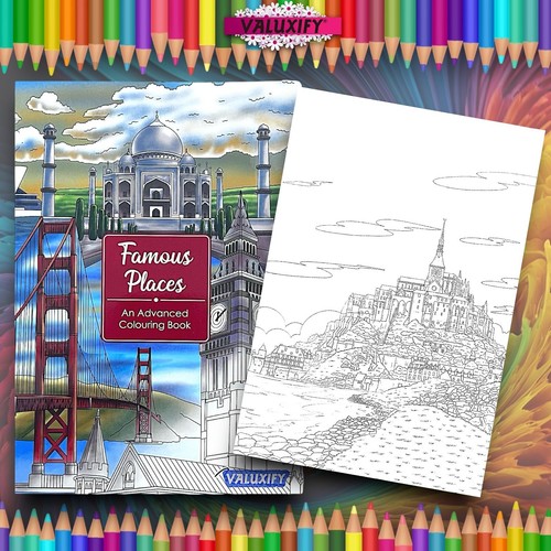 Adult Teen Colouring Book and 18 Pencils Anti Stress Therapy Mind Relax Book - Picture 8 of 9