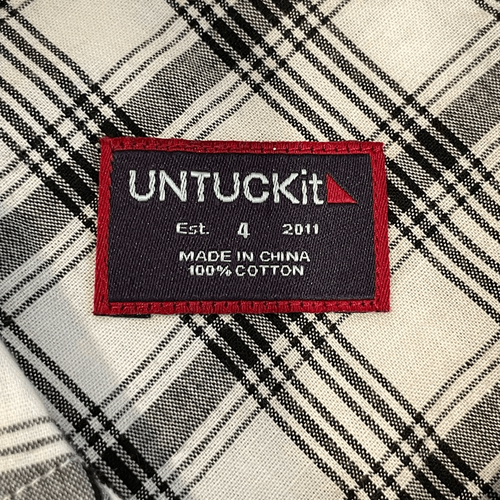 Camisa Untuckit Marina Algodón Cuadros Abotonada Talla 4 Nueva - Imagen 3 de 8