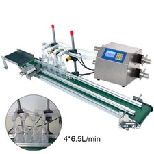 4 Heads Automatic Conveyor Belt Liquid Filling Machine Bottles Filler 4 6.5L/min