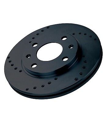 Black Diamond Drilled Frt Disc for Renault Master Mk2 3.0TD dCi 16'' Wheels 03>10