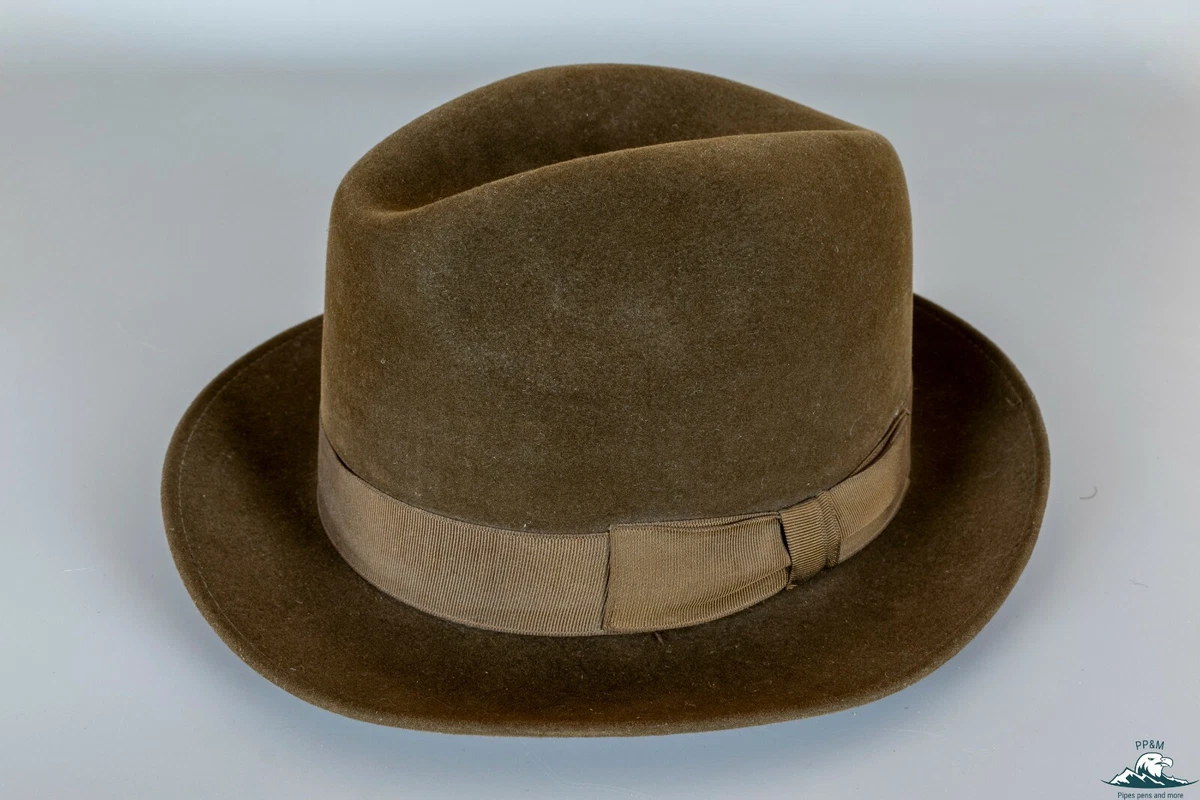 Vintage Austrian Oberwalder Hat Antelope/Leather 6 7/8 Fitted Size