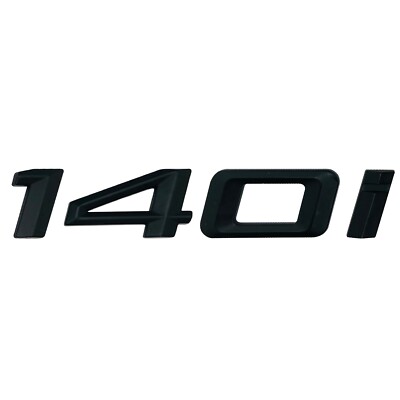 Matt Schwarz 140i Heck Kofferraum Flach Auto Abzeichen Emblem Buchstabe Nummer für BMW