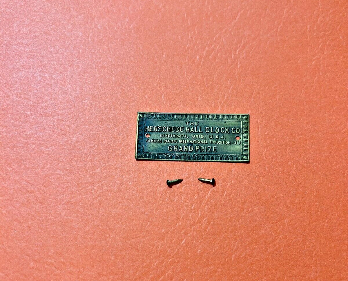 Grandfather Clock Parts- Herschede Plate.