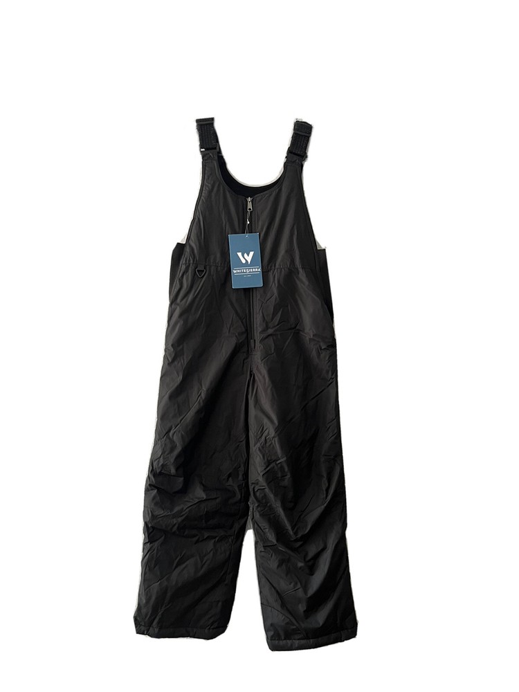 Kids Snow Insulated Ski BIb.White Sierra.Unisex Youth Size Medium. Black. NEW
