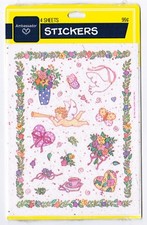 Vintage NEW Pack 4 Sheets Hallmark Stickers 1992 Angel Doves Flowers