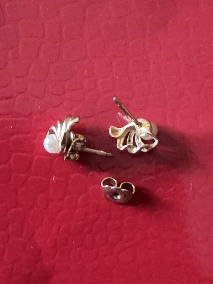 Pierre Lang - Ohrstecker - Ohrringe - vergoldet - Muschel mit Perle - Bild 4 von 4