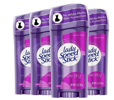 Lady Speed Stick Invisible Dry Antiperspirant Deodorant, Shower Fresh, 2.3oz, 4